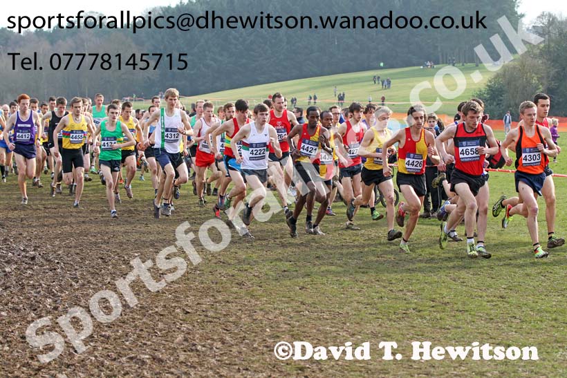 Soon after the start of the of the senior mens Inter Counties Cross Country, Cofton Park, Birmingham. Photo: David T. Hewitson/Sports for All Pics
